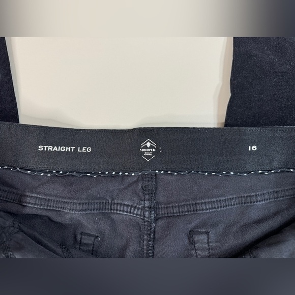 Corduroy Black Pull On Straight Leg Womens 16 Spooky Fall Witchy Comfort Stretch - Picture 6 of 13